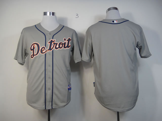 Men Detroit Tigers Blank Grey MLB Jerseys->detroit tigers->MLB Jersey